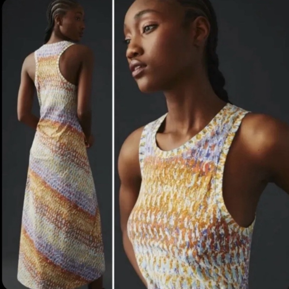 ANTHROPOLOGIE Daily Practice Maxi Dress Size large Multicolor summer casual